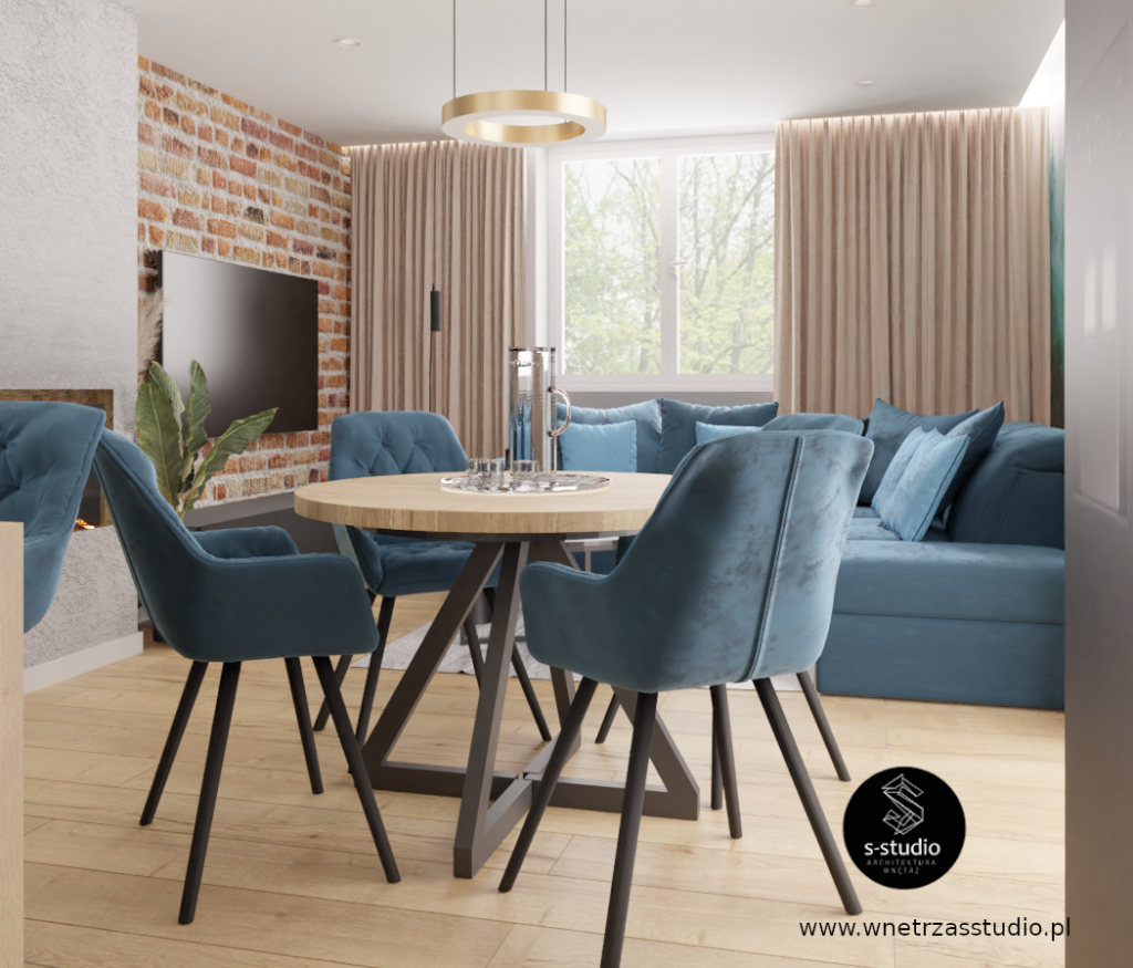 projekt prostego luksusowego salonu